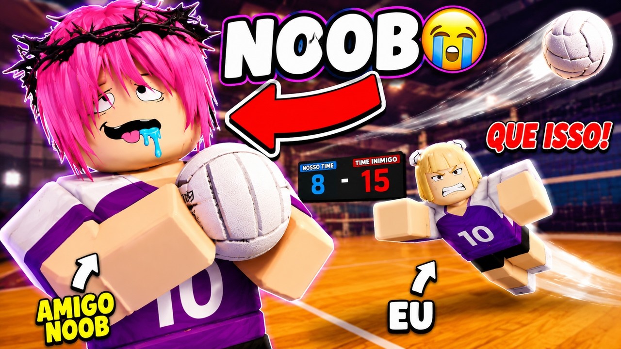 JOGANDO COM AMIGO NOOB NO VOLLEYBALL LEGENDS 😂