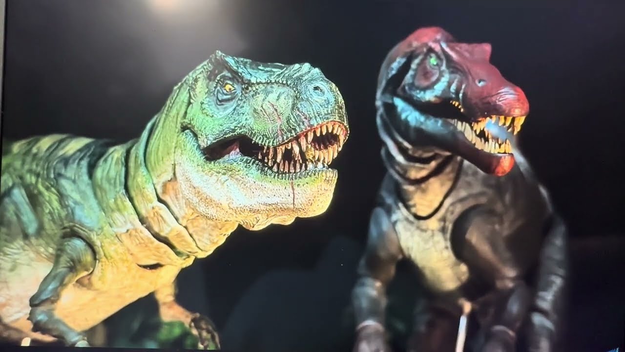 Reacting D-Rex vs T-Rex & Spinosaurus & Giganotosaurus & Indominus Rex Epic Battle Stop Motion 