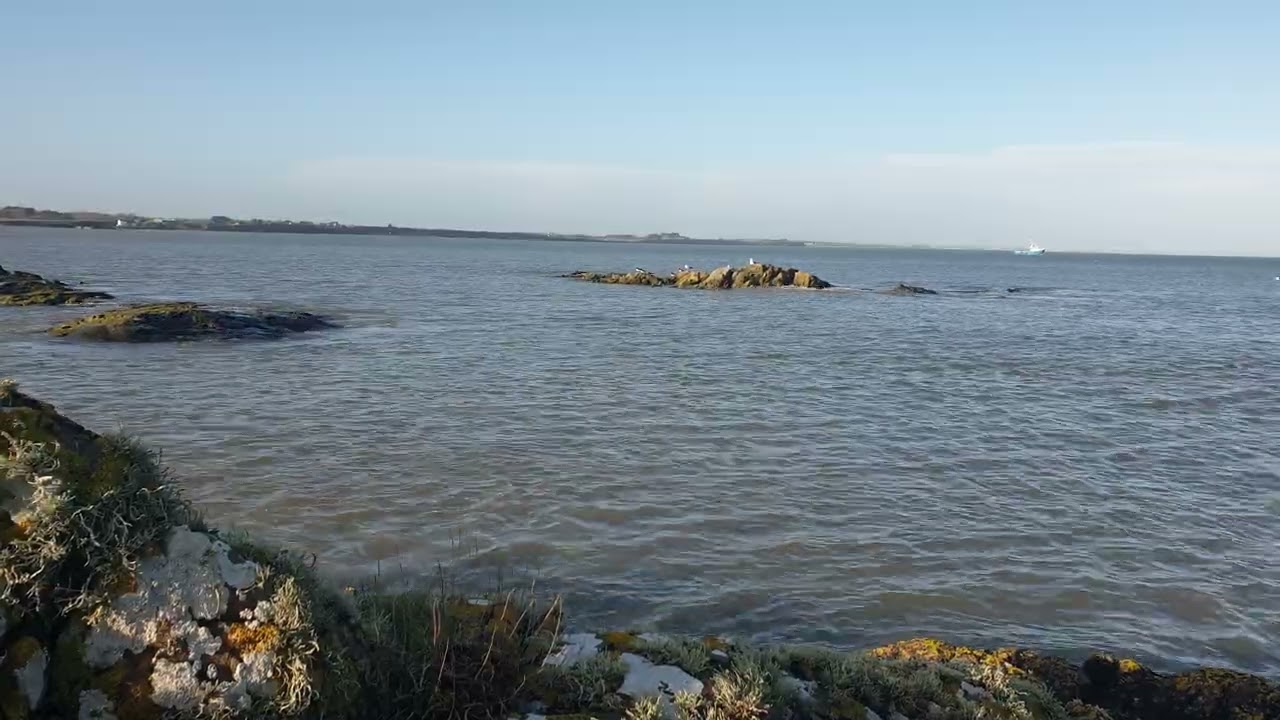 Irish Sea and  Coastline  Balbriggan.  Ireland. Roads views ireland.