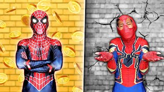 Team Spider-Man RICH vs POOR ( Comedy Video ) ft @AlphaHeroinOhio
