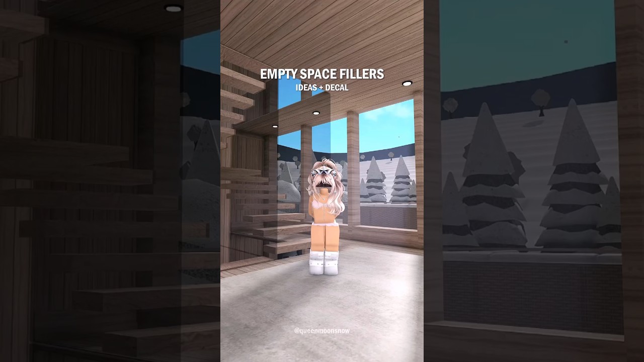 Bloxburg house empty space fillers build ideas, coffee / drinks bar, stairs, decal 🤍 #bloxburg