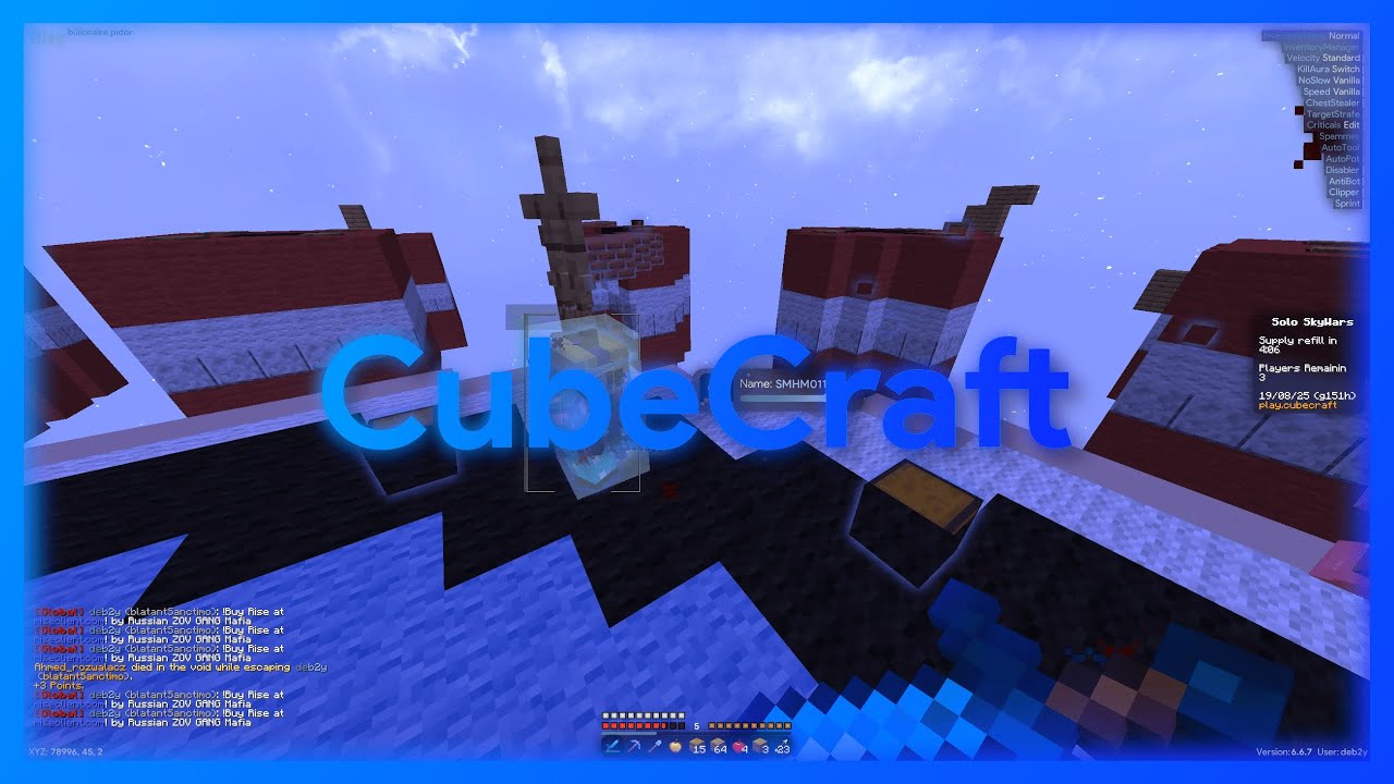 Cubecraft Disabler ft. Rise 6.6.7 (Speed, Flight, TPaura)