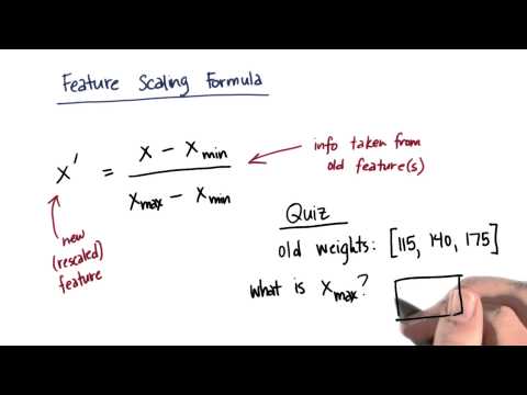 Feature Scaling Formula Quiz 2 - Intro to Machine Learning