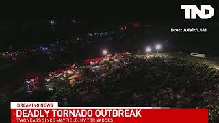 Aerial view shows catastrophic damage left behind after tornado outbreak slammed central Tennessee