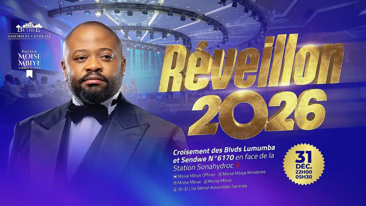 BIENVENUE À NOTRE REVEILLON 2026 /MERCREDI 31.12.2025/AVEC LE PASTEUR MOISE MBIYE