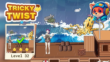 Tricky Twist Puzzle – Level 32 help the girl upgrade her Yacht Walkthrough Solutions | iOS / Android