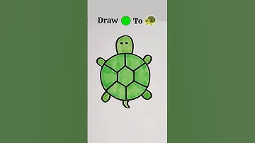 easy drawing circle 🔴 to turtle 🐢 #shorts #iamfarheenartist