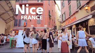 Nice, France  Old Town  Evening Walking tour  4K UHD 60 fps