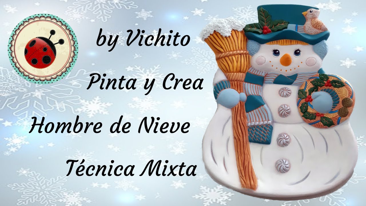 Pinta Cerámica: Hombre de Nieve / Técnica Mixta / DIY