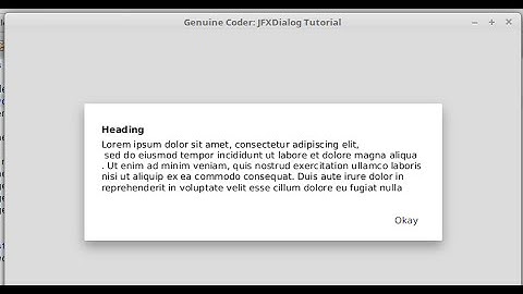 JavaFx JFoenix Tutorial #18 : JFXDialog for Material Design Dialog