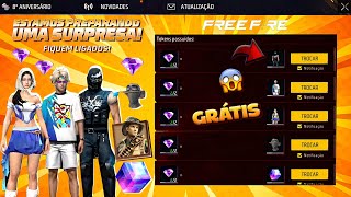 ATENÇÃO!! GARENA VAI DAR 5 CONJUNTOS GRÁTIS? TROQUE OS DIMAS ROXOS, PEGUE O AVENTUREIRO - FREE FIRE