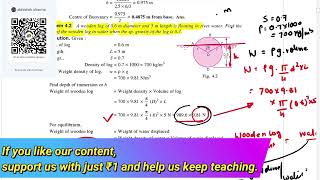 Fluid Mechanics Chapter 4 | Example 4.2 Solution | Buoyancy and Flotation Explained Step-by-Step