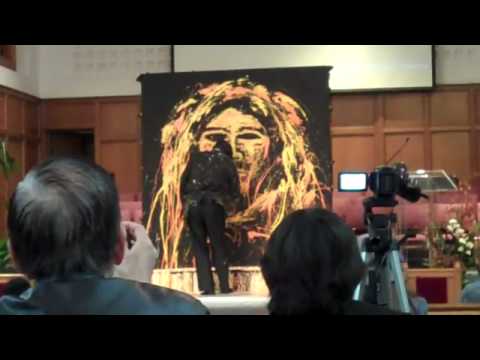 hand painting of Jesus blind folded