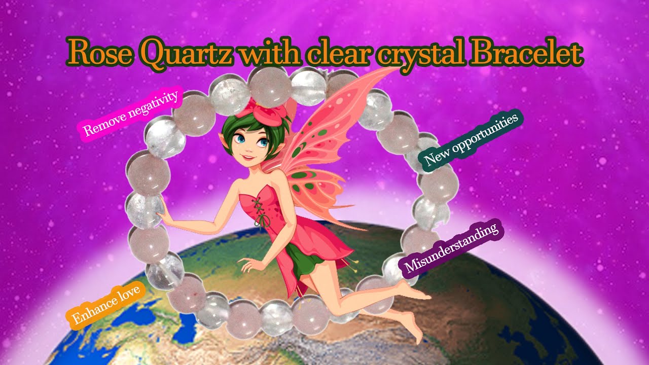 Rose Quartz With Clear Crystal Bracelet / energized pink and clear crystals bracelet YouTube