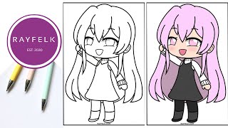 Mumble NPC from Gacha Life | Rayfelk Printable Coloring Pages | Gacha Life Coloring Page