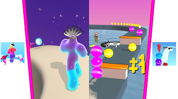 🟢🔷 Blob Runner 3D Vs Stack Rider All Levels Gameplay Walkthrough 4K Nr 41