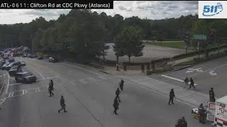 Scene on Clifton Road at CDC Parkway following apparent 'active shooter' at Emory Point CVS