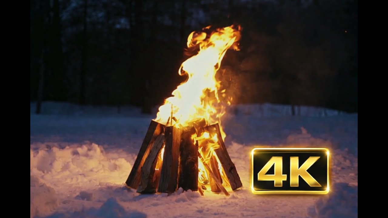 Forest Bonfire Sounds in 4K | Relaxing Fire Crackling for Sleep & Relaxation