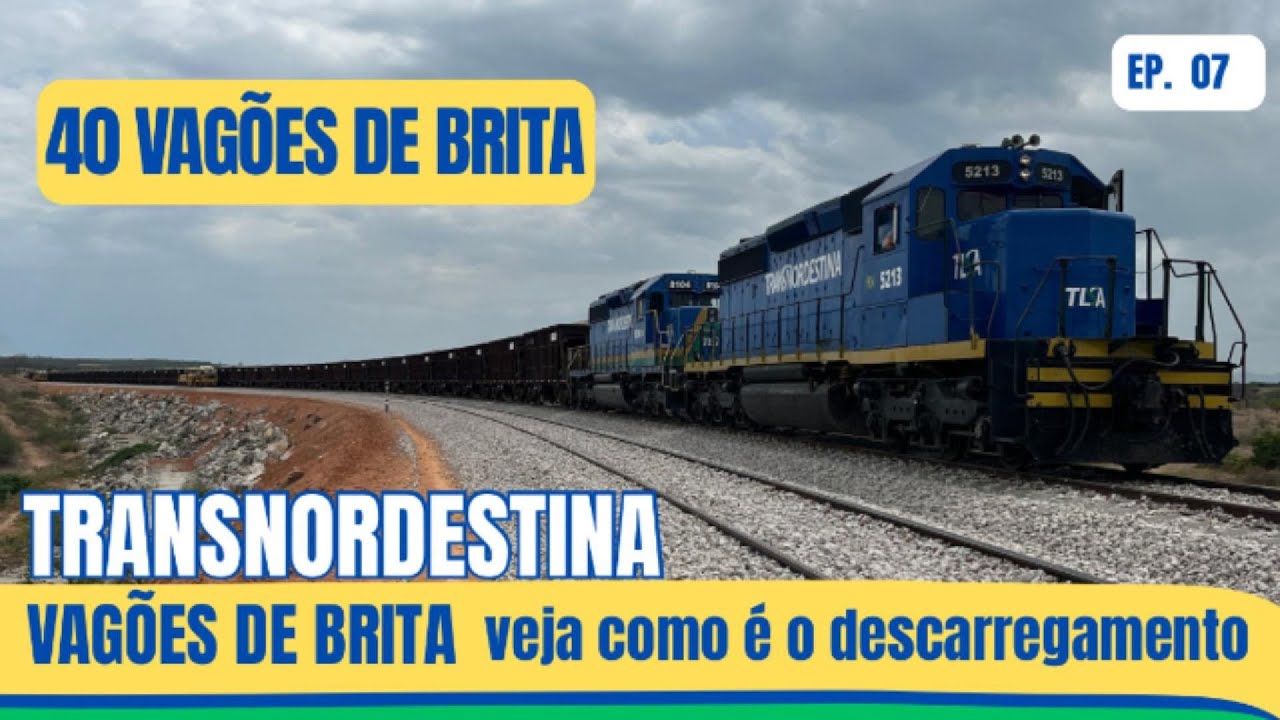 40 VAGÕES DE BRITA Veja como é o descarregamento
