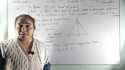 Maths Class-7th Unit-7 Congruence of Triangles: Exercise 7.3Q2&3