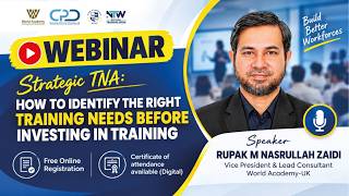 Webinar on “Strategic TNA: How to Identify the Right Training Needs Before Investing in Training”