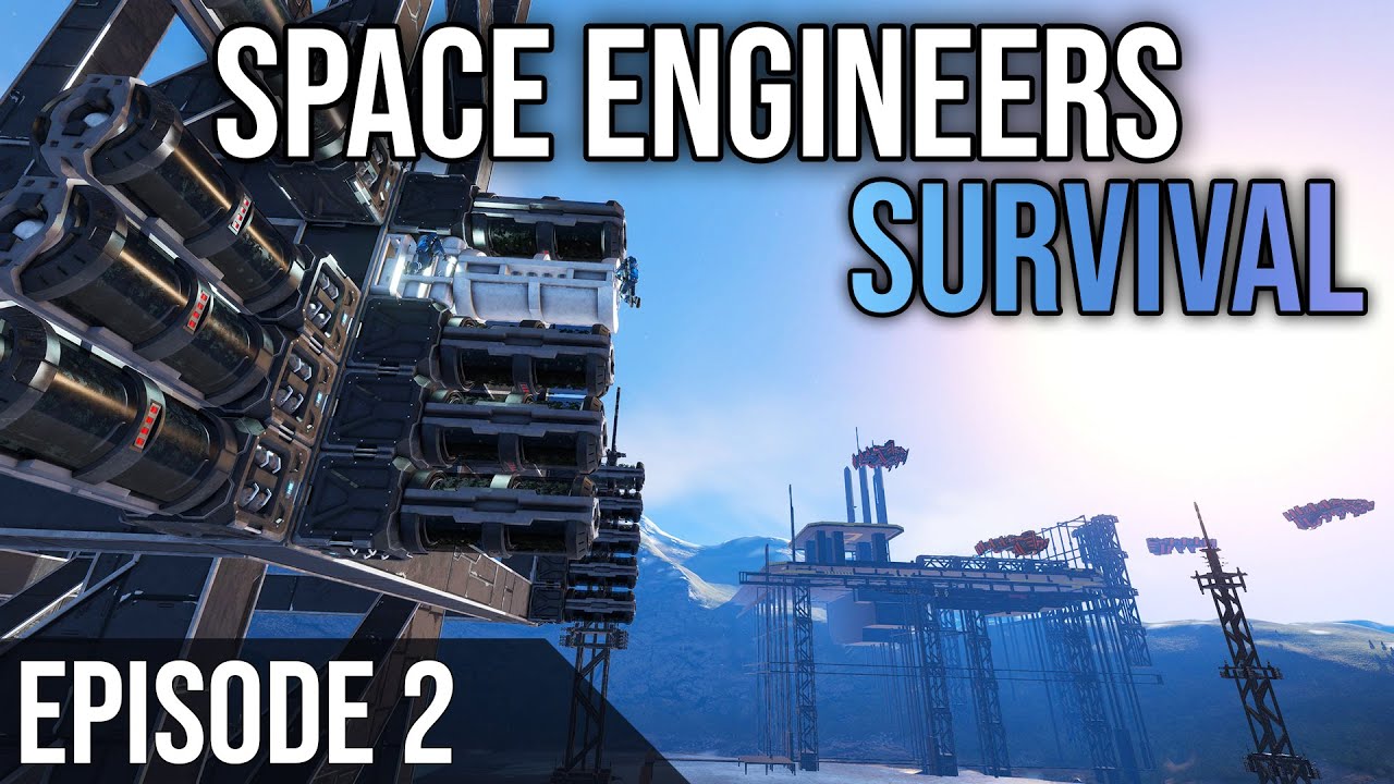 Space Engineers EP 2 Construire la base pendant une tempête - YouTube