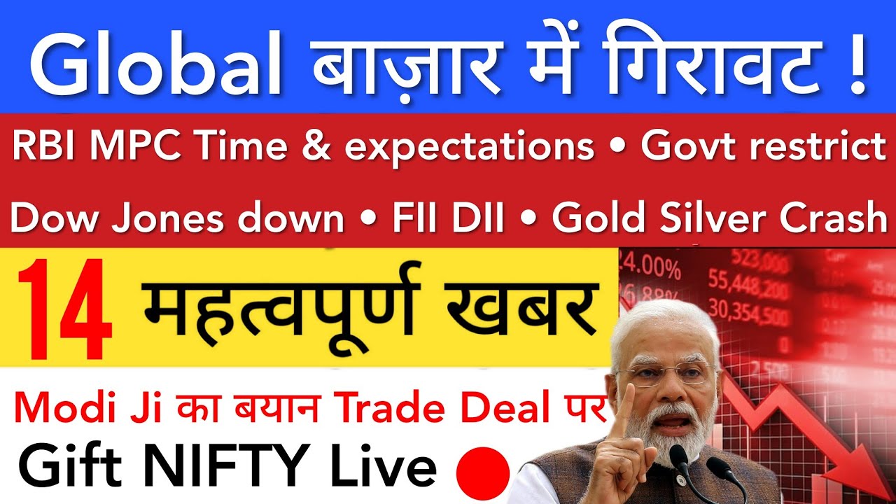GLOBAL बाज़ार में गिरावट 🔴 SHARE MARKET LATEST NEWS TODAY | STOCK MARKET INDIA