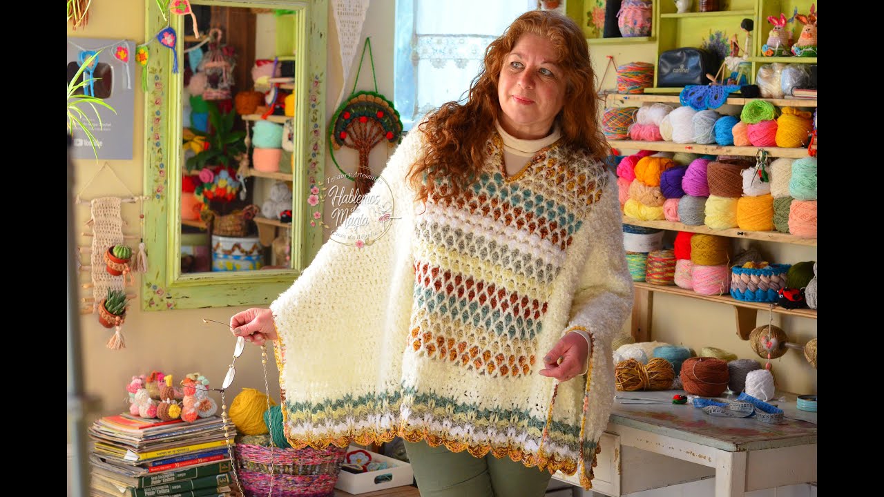 (Пончо и марокканка) Пошаговое вязание крючком.