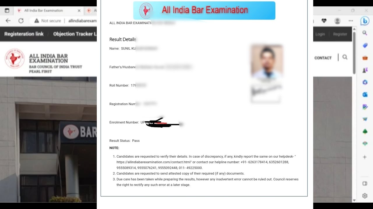 AIBE XVII RESULT OUT __ ALL INDIA BAR EXAMINATION RESULT __ HOW TO CHECK AIBE XVII RESULT23 declared