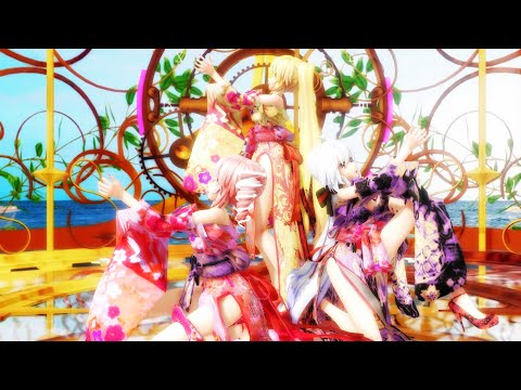 Ray MMD 2K Tda式改変 弱音ハク 亞北ネル 重音テト Japanese Kimono【極楽浄土】.