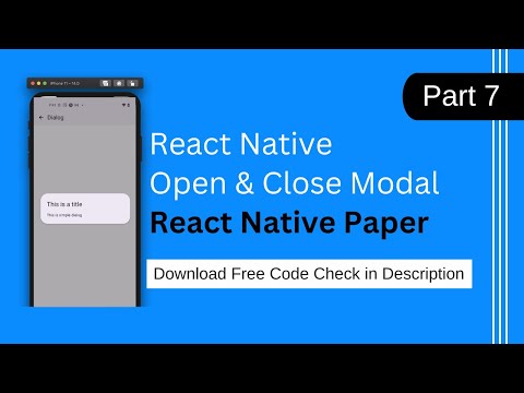 React Native modal using React Native paper | Open and close Modal in React Native Expo