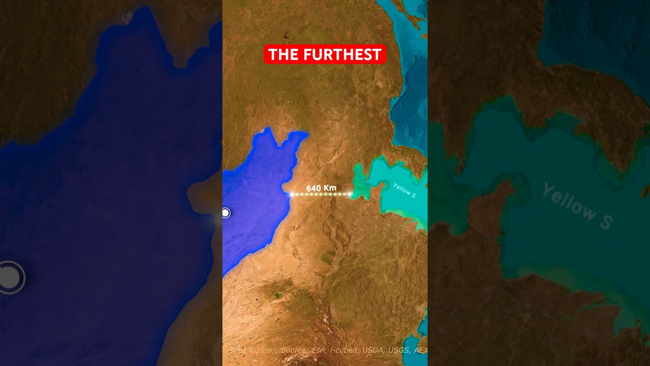 The Farthest Country From The Sea &ndash; You Won&rsquo;t Guess It! 🔥#shorts #maps #geography #country #facts