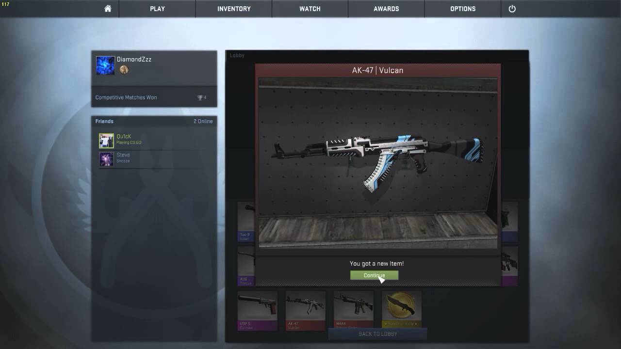 CS:GO - Unboxing a AK-47 Vulcan in his first case!! - YouTube