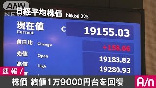 平均株価は終値で1万9000円台回復　約11カ月半ぶり(16/12/12)