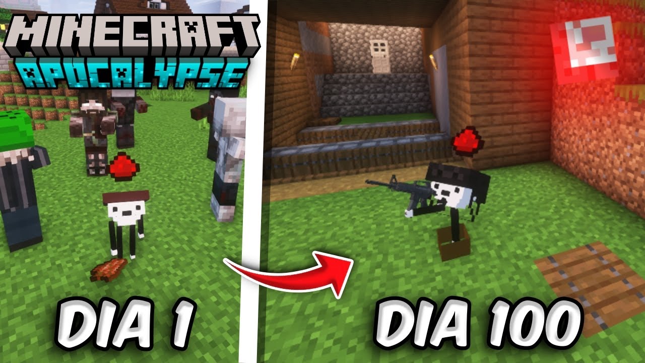 SOBREVIVI DURANTE 100 DIAS AO APOCALIPSE ZUMBI MAIS INSANO DO MINECRAFT - O FILME