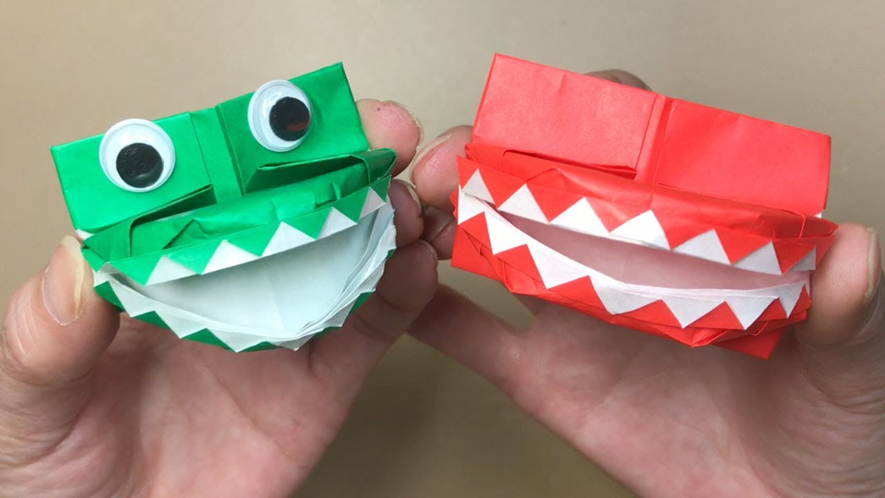 Action origami] Opening and closing origami dentures - YouTube