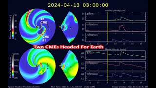 Two Cmes Headed For Earth - G1 To G2-Class Geomagnetic Storms Are Expected On Apr 14-15