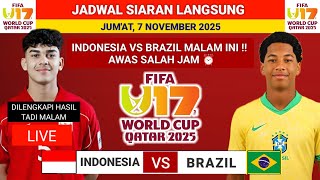 Download Lagu JADWAL SIARAN LANGSUNG MALAM INI - Jadwal Indonesia vs Brazil Hari ini - Jadwal Piala Dunia U17 2025 MP3