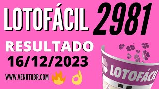 🍀 Resultado Lotofácil 2981