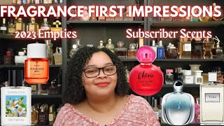 Trying New Releases and Subscriber Scents plus my 1st 4 empties this year|My Perfume Collection 2023