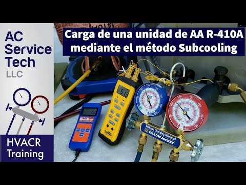 Carga de una unidad de AA R-410A con muy poco refrigerante, mediante el método Subcooling