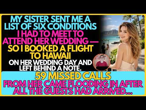 My sister sent six wedding conditions—rather than agree, I booked a Hawaii flight on her wedding day