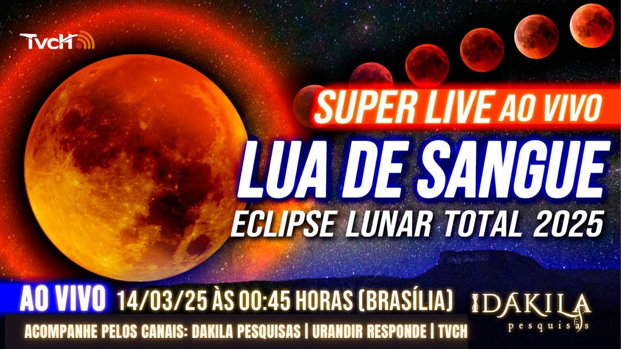 **AO VIVO** Transmissão do Eclipse Lunar Total • Lua de Sangue ...