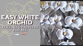 How to paint Modern Orchid Flowers with a Palette Knife using Acrylic Painting - Easy Process 🌼🎨🔪