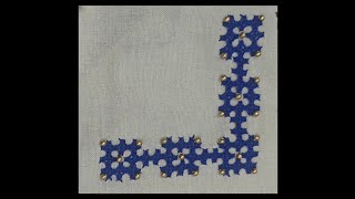 Motif - 36 - Easy Corner Border Design/Gujarat Embroidery Sindhi/Kutchi/Bavaliya Work Sindhi Tanka