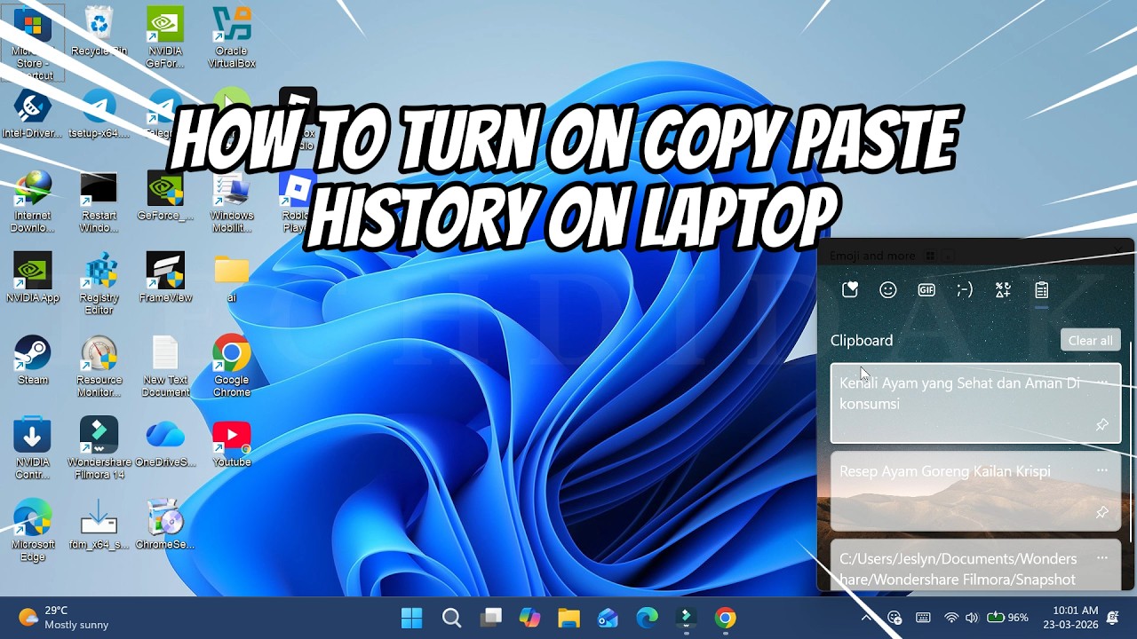 How to Turn On Copy Paste History on Laptop - YouTube