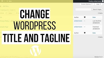 How to Change Site Title in Wordpress - Change Your Title and Tagline