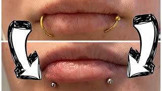 changing my snakebites piercing from rings to labrets