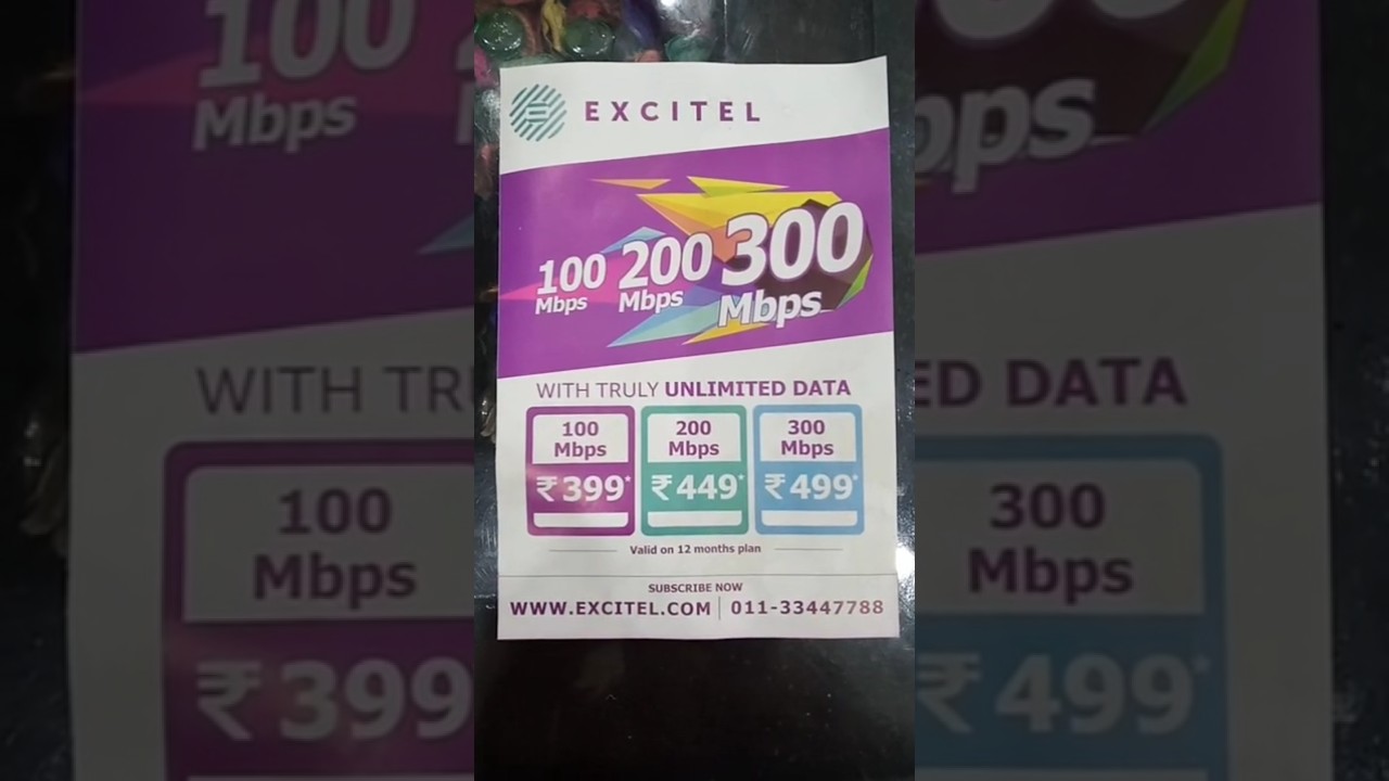 Excitel 300 mbps Fiber Internet plan in Greater Noida with Truly Unlimited Data
