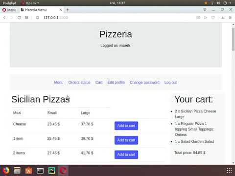 Pizza - Django Project3 from CSS50